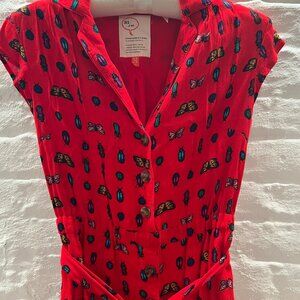 Anthropologie Conversations 31 of 52 - Colloquial Red Bug Butterfly Dress - 0/XS